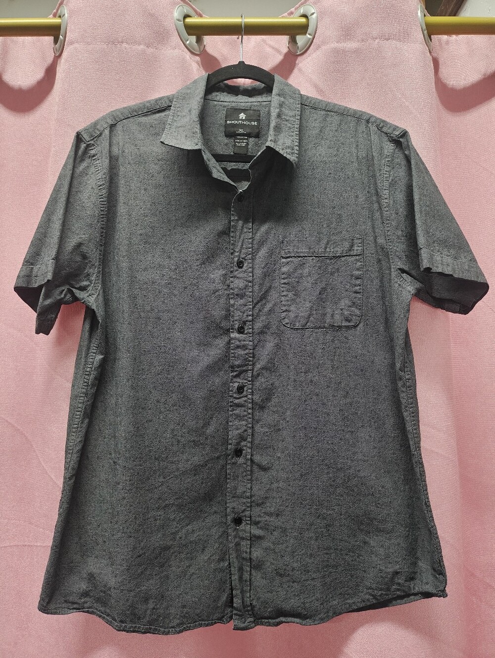 Shouthouse Dark Grey Button Up Sz XL